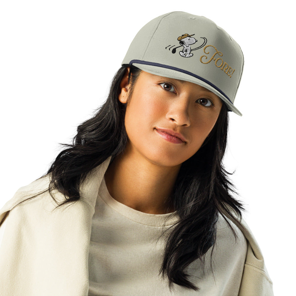 Peanuts Fore Embroidered Golf Rope Cap