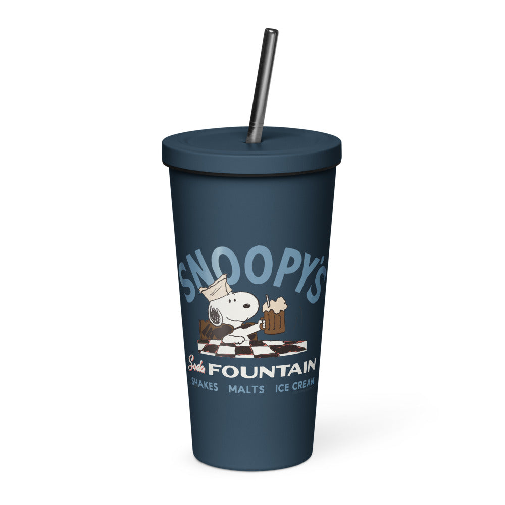 SNOOPY × SD CowabungaCrewSweat(Black) Peanuts Snoopy's Soda Fountain Stainless Steel Tumbler