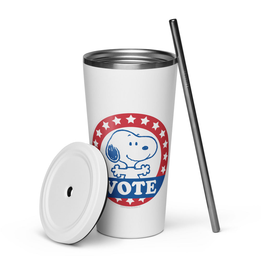 Peanuts Snoopy Vote Insulated Tumbler With Straw