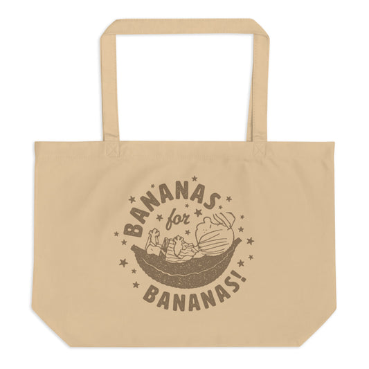 Peanuts Bananas For Bananas Large Eco Tote Tan-0