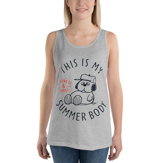 Peanuts This Is My Summer Body Unisex Tank Top Heather Grey-3