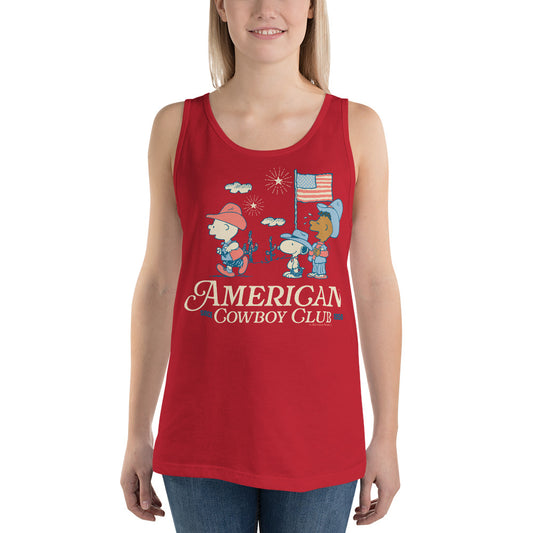 Peanuts American Cowboy Club Tank Top Red-2