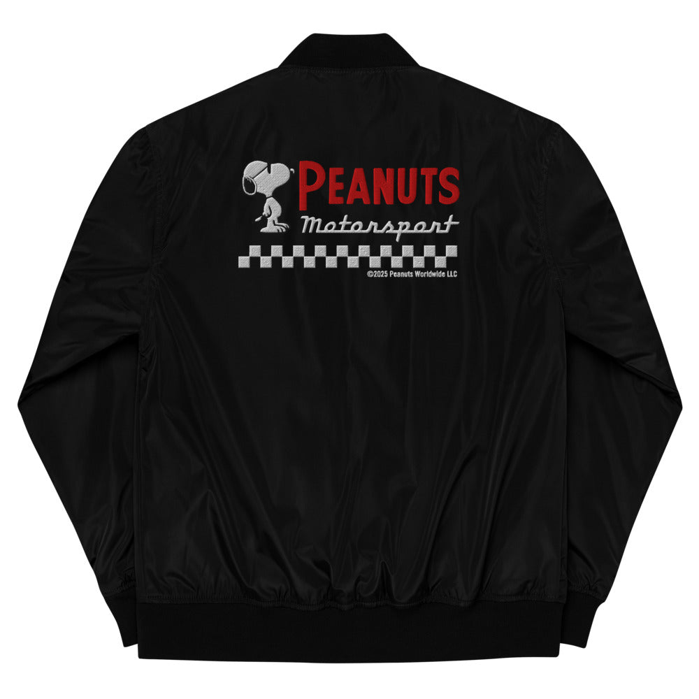 Peanuts Motorsport Embroidered Bomber Jacket Black