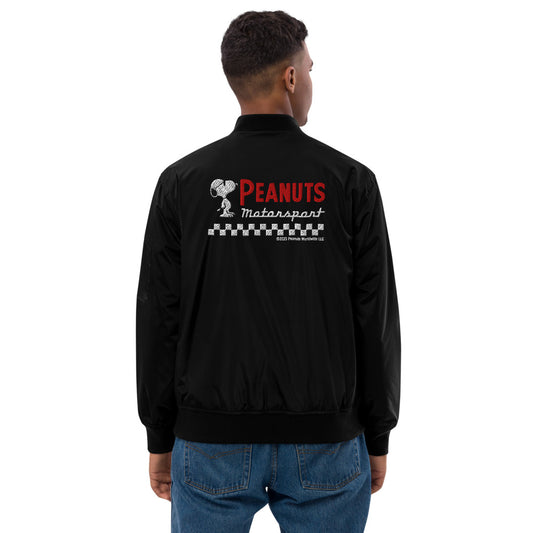 Peanuts Motorsport Embroidered Bomber Jacket Black-4