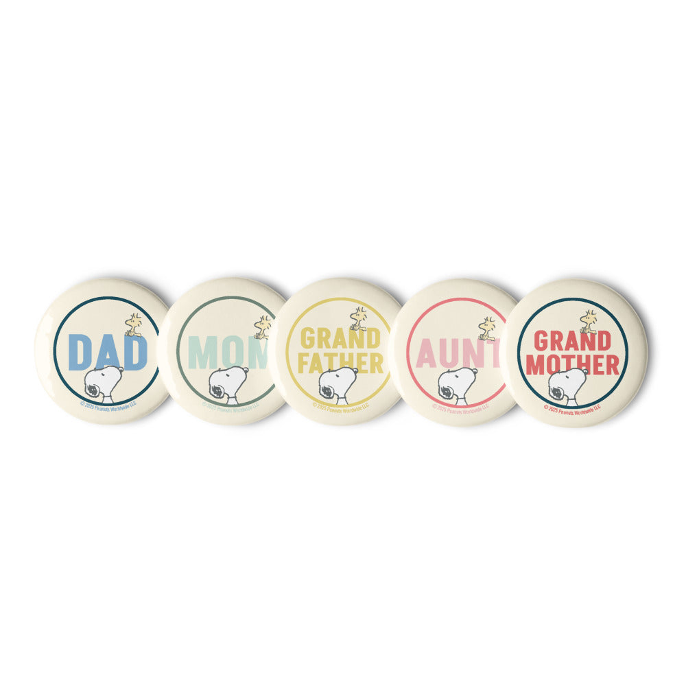 Peanuts Snoopy Family 5 Pin Set White