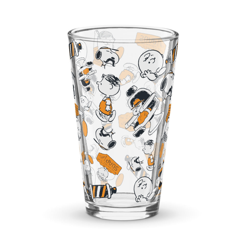 Chuck's Barber Shop Pattern Pint Glass