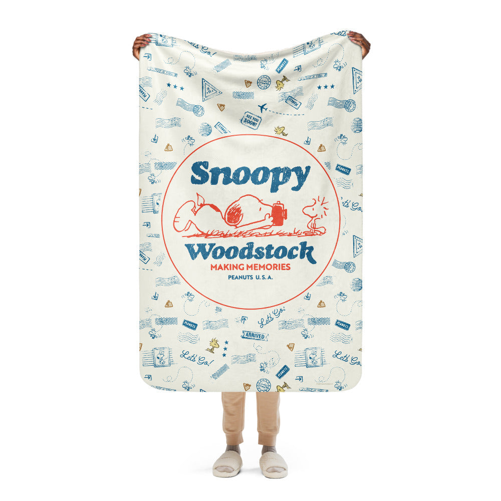 Peanuts Making Memories Sherpa Blanket