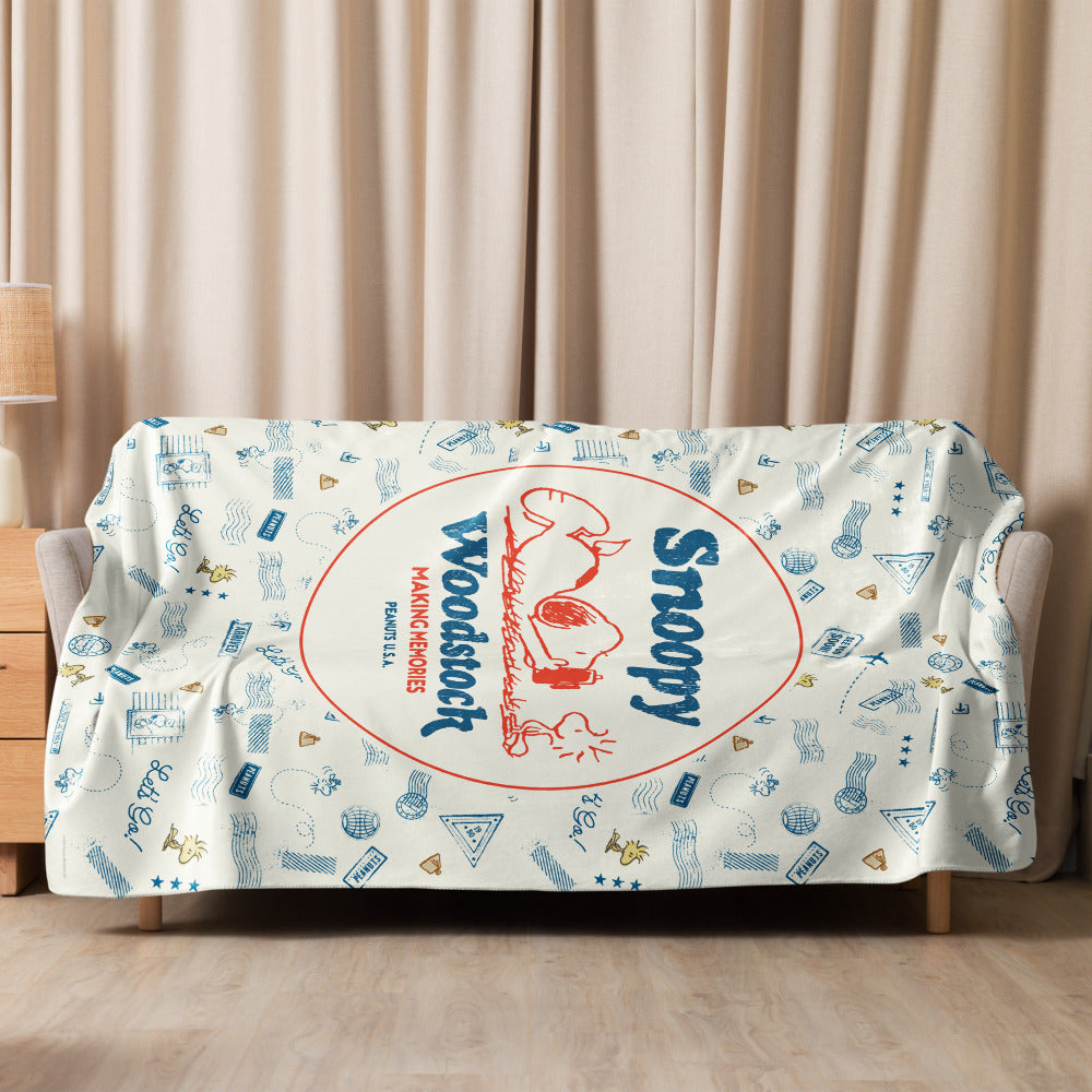 Peanuts Making Memories Sherpa Blanket