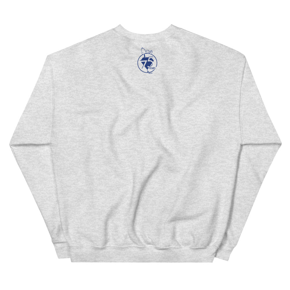 75 Years of Peanuts Home Is With Friends Adult Crewneck Sweatshirt