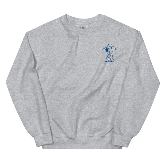 Snoopy Joe Cool Embroidered Adult Sweatshirt-2