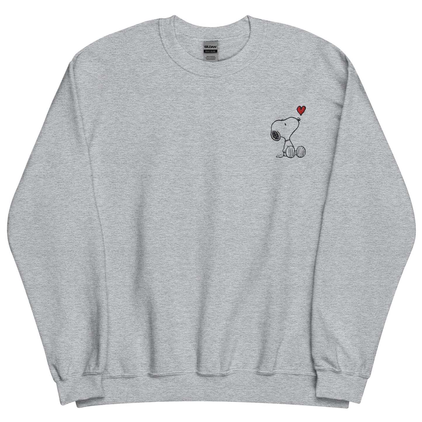 Snoopy Heart Embroidered Adult Crewneck