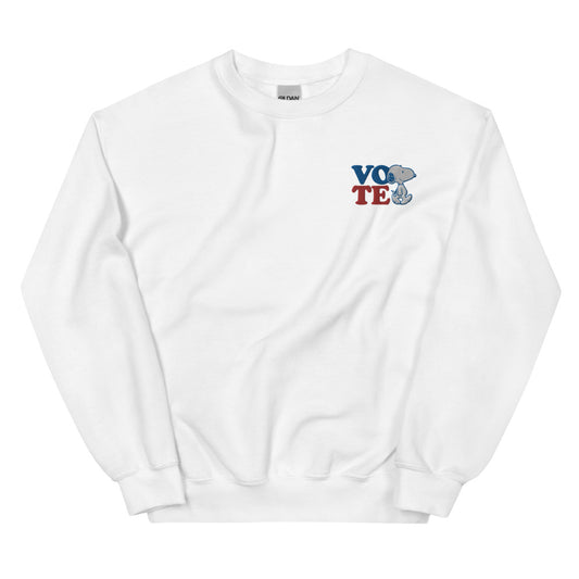 Snoopy Vote Embroidered Adult Sweatshirt-0