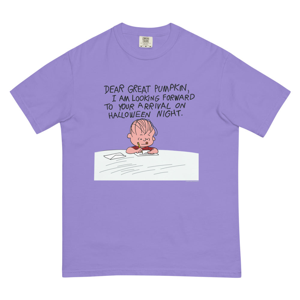 It's the Great Pumpkin, Charlie Brown Dear Great Pumpkin Comfort Colors T-Shirt Violet