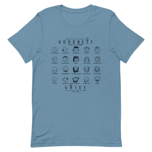 Peanuts Goodness Grief T-Shirt Steel Blue-0