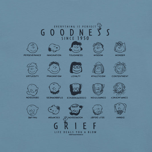 Peanuts Goodness Grief T-Shirt Steel Blue-1