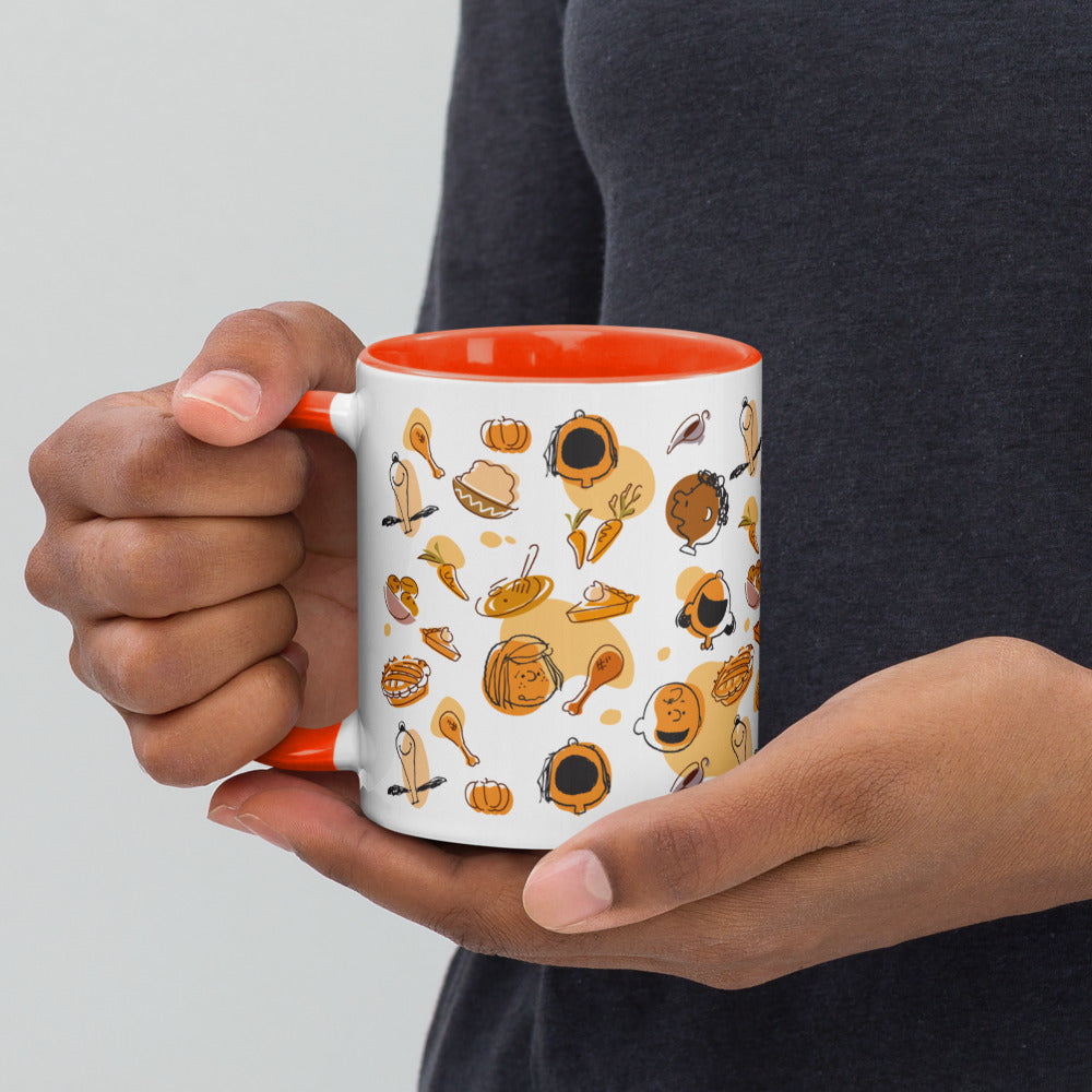 Peanuts Thanksgiving Pattern Two Tone Mug
