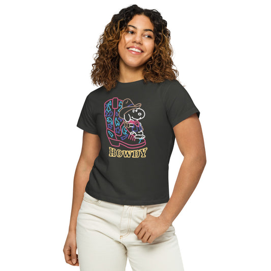 Peanuts Snoopy Howdy Women's High Waisted T-Shirt-1
