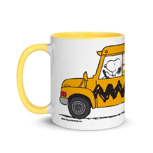 Snoopy and Woodstock School Bus Two Tone Mug – The Peanuts Store