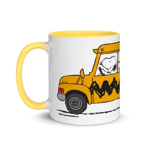 Snoopy and Woodstock School Bus Two Tone Mug