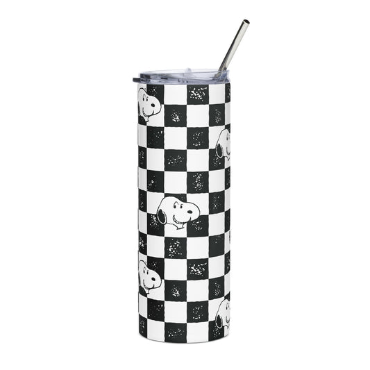 Snoopy Checkered Skinny Tumbler-0