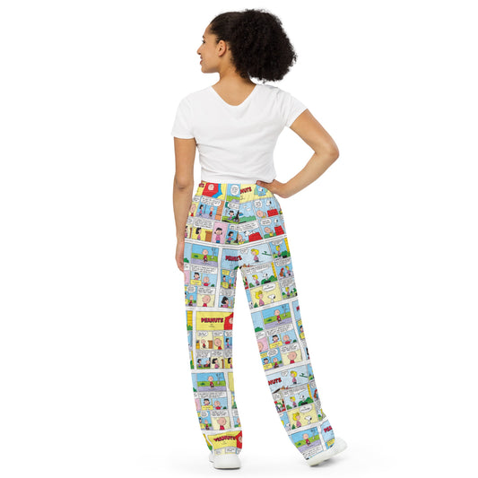 Comic Strips Color Adult Wide Leg Pants-2