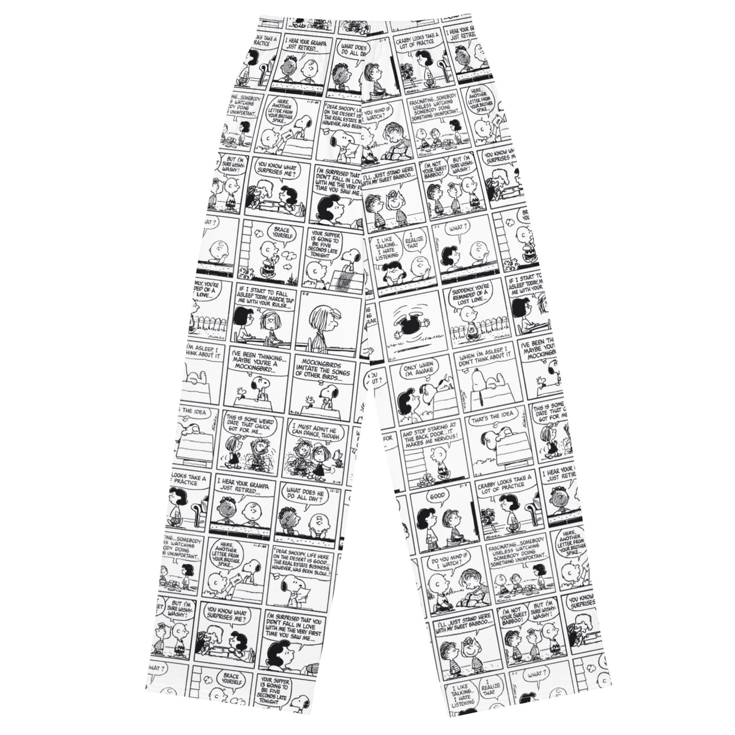 Comic Stripes Black and White Adult Wide Leg Pants