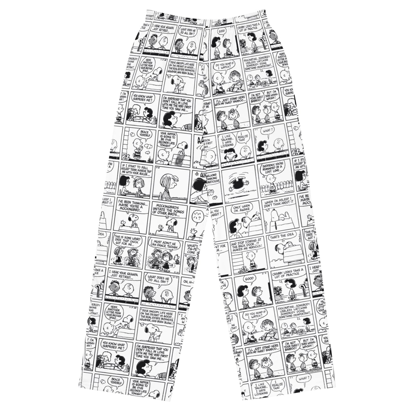 Comic Stripes Black and White Adult Wide Leg Pants