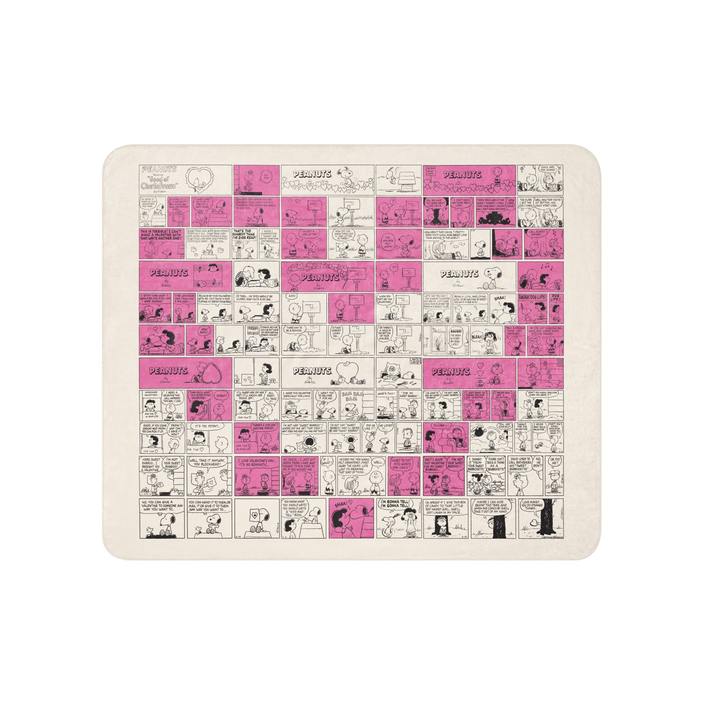 Peanuts Comic Heart Sherpa Blanket