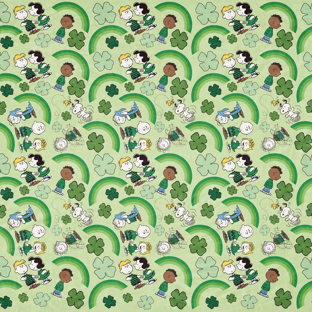 Peanuts Gang Feeling Lucky Sherpa Blanket