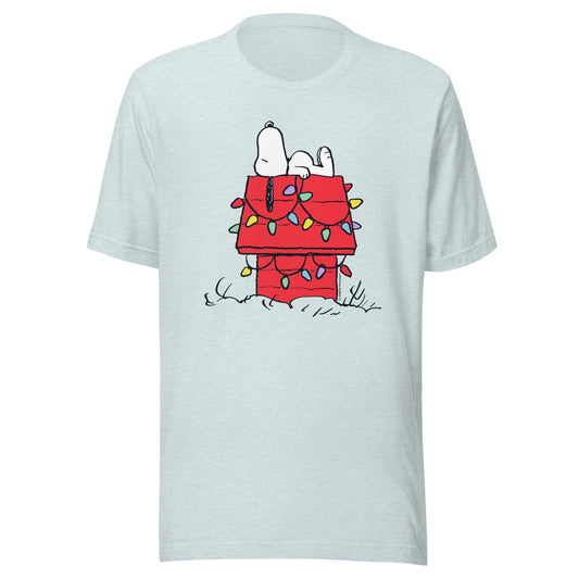 Snoopy House with Lights Adult T-Shirt-0
