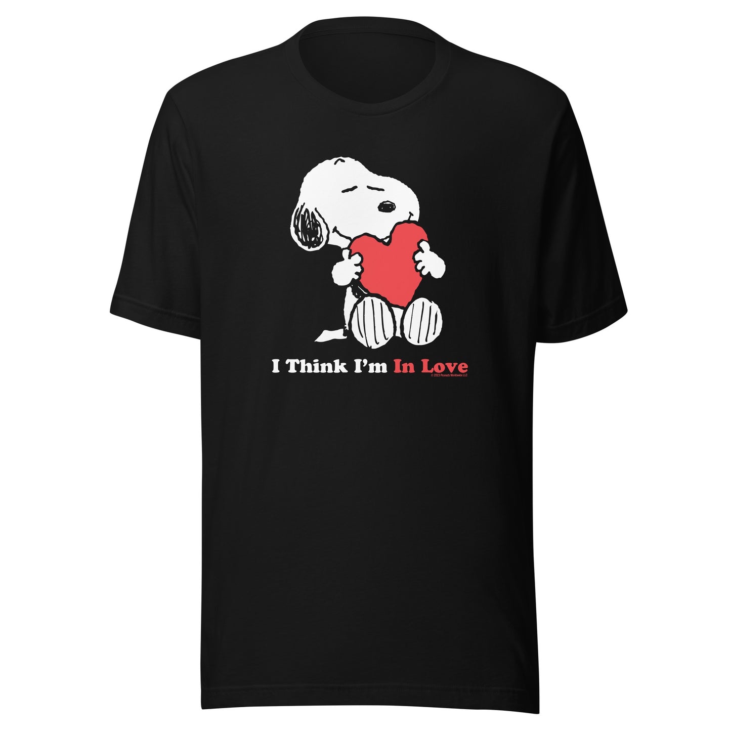 Snoopy I Think I'm In Love Adult T-Shirt