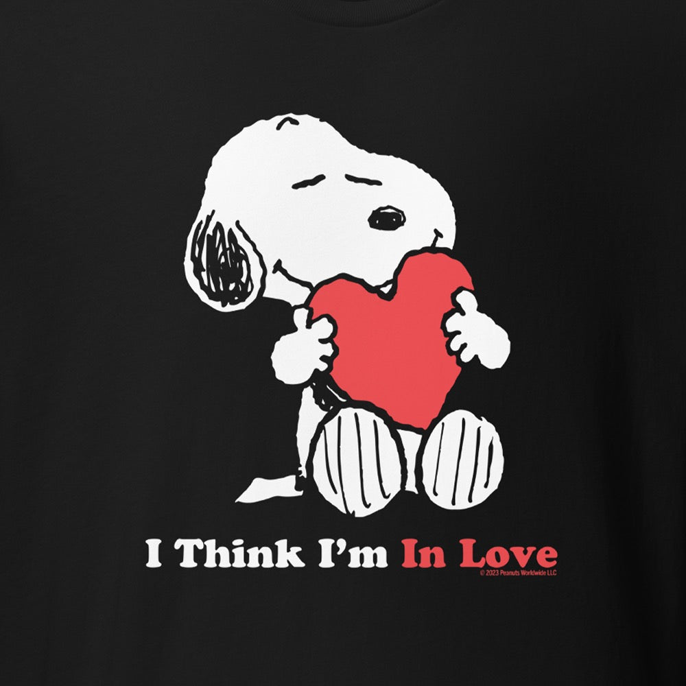 Snoopy I Think I'm In Love Adult T-Shirt