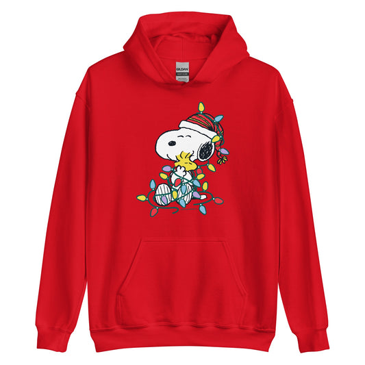 Snoopy and Woodstock Lights Adult Hoodie-2