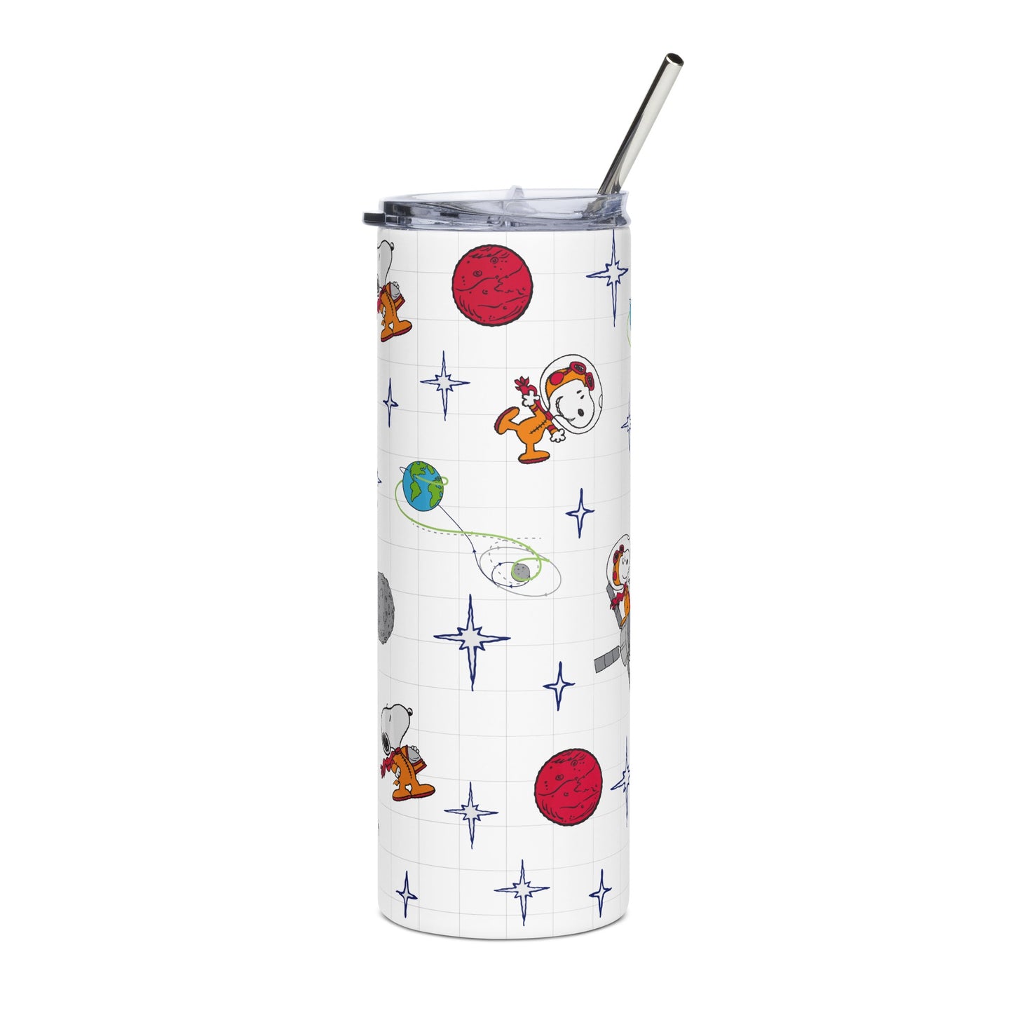 Snoopy Planets Pattern Skinny Tumbler