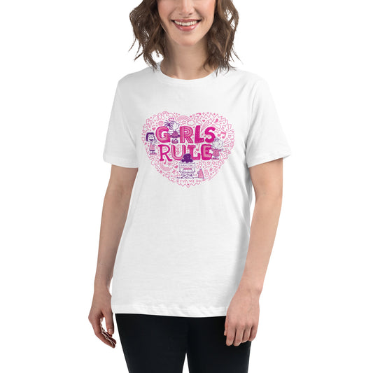 Girls Rule Women's Relaxed T-Shirt-4