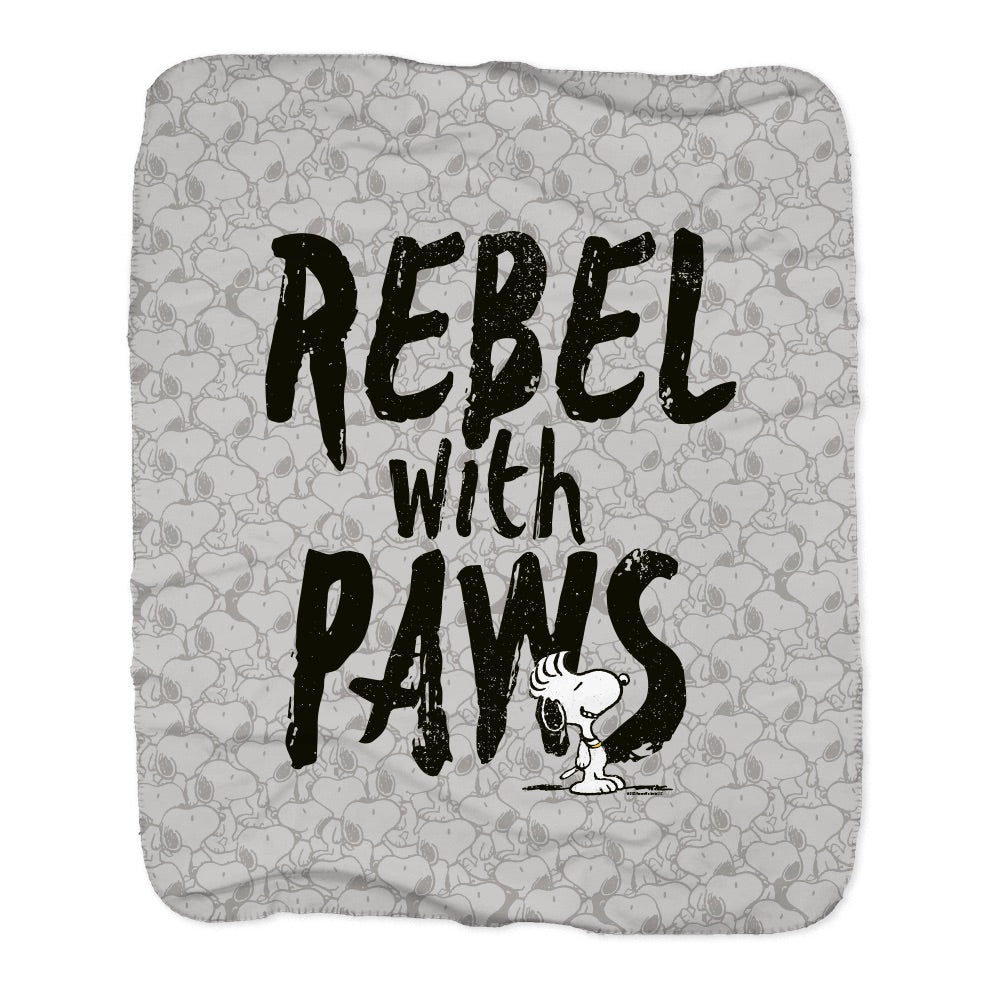 Snoopy Rebel With Paws Sherpa Blanket