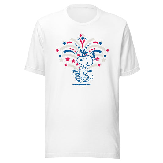 Snoopy Fireworks Adult T-Shirt-0