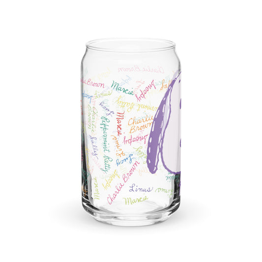 Snoopy and Gang Names Can Shaped Glass-4