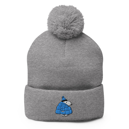 Snoopy Puffer Embroidered Pom Pom Beanie-0