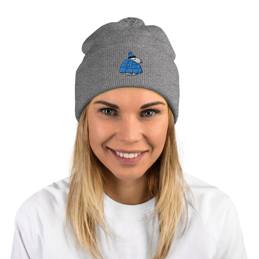 Snoopy Puffer Embroidered Pom Pom Beanie-1