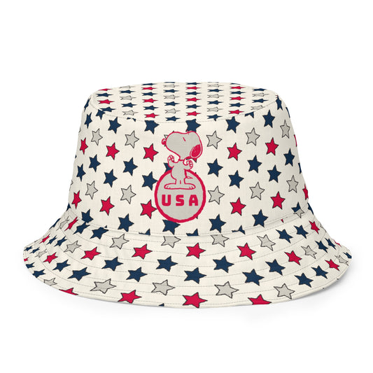 Snoopy Stars Pattern Reversible Bucket Hat-0