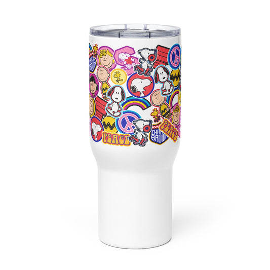 Peanuts Gang Stickers Travel Mug with Handle-2