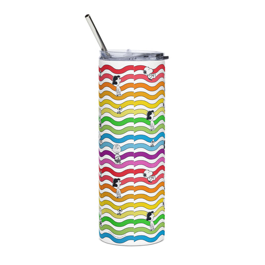 Rainbow Waves Skinny Tumbler-2