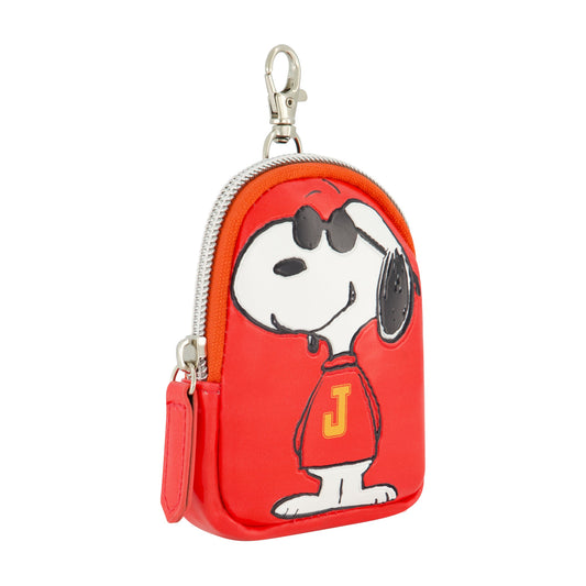 Front view of the Peanuts Snoopy J small coin purse showing the character design-2