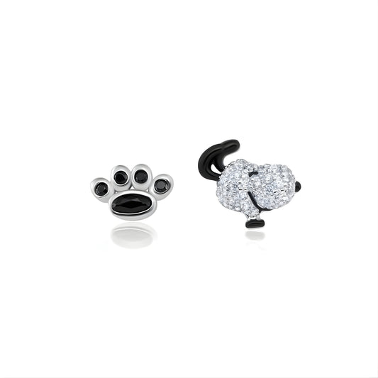 Snoopy platinum stud earrings-0