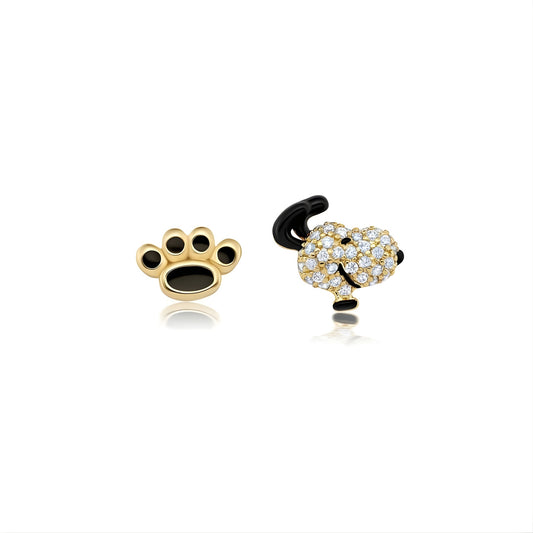 Peanuts x Crislu Snoopy and Paw Print 18kt Yellow Gold Finished Earrings-0