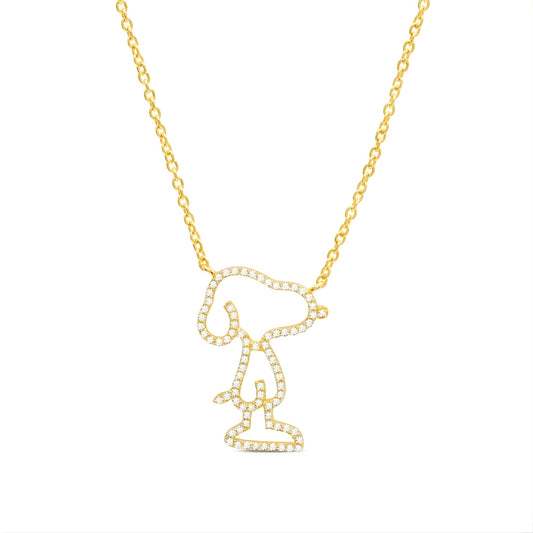 Peanuts x Crislu Snoopy gold necklace pendant-0