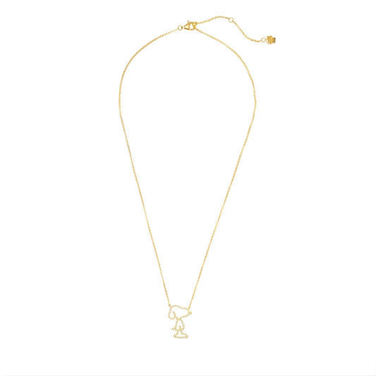 Peanuts x Crislu Snoopy gold necklace pendant-1