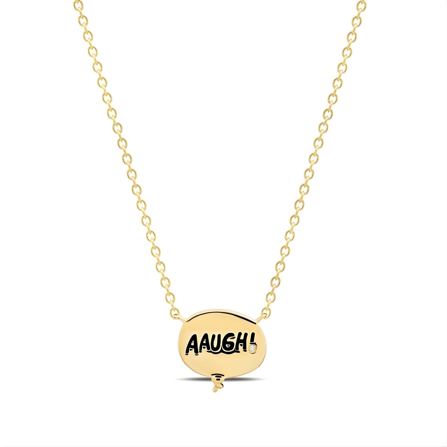 Peanuts x Crislu Charlie Brown Thought Balloon Necklace in gold finish