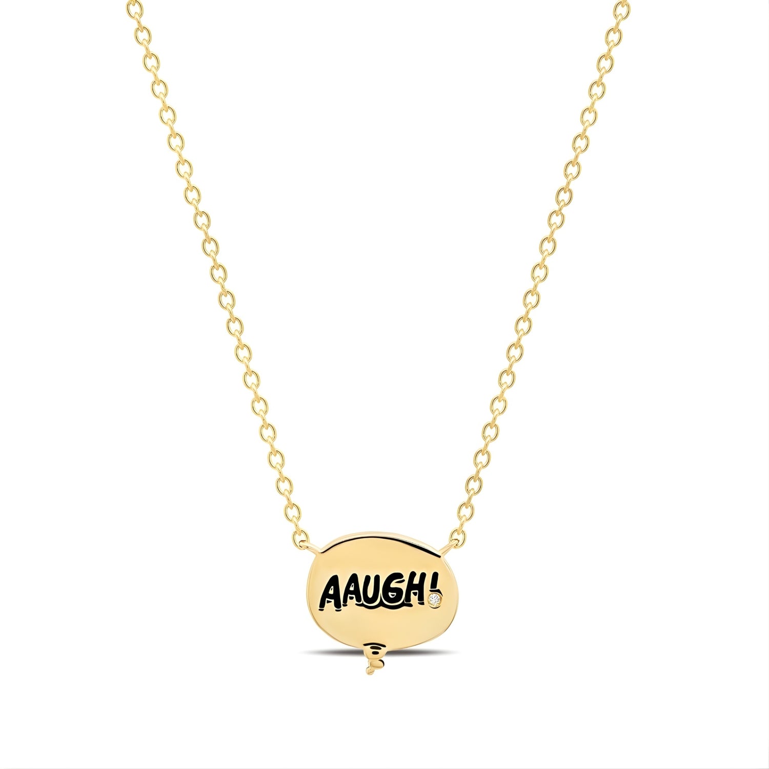 Peanuts x Crislu Charlie Brown Thought Balloon Necklace in gold finish